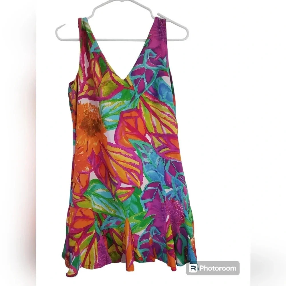 COPY - LAUREN RALPH LAUREN WOMANS FLORAL SLEEVELESS TUNIC, SIZE 4